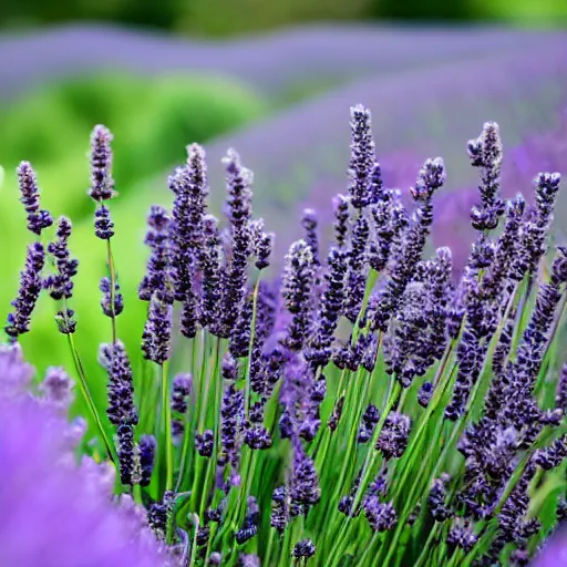 Prompt: herb patch on a hill side, lavender, rosemary, yarrow, crystalline children laughing