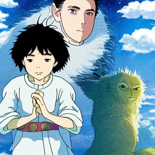 Image similar to Box art of Studio Ghibli's The NeverEnding Story adaption