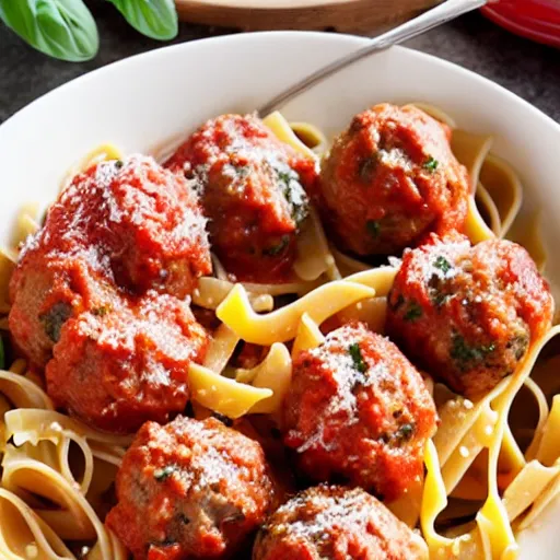 Image similar to a delicious pasta with meatballs