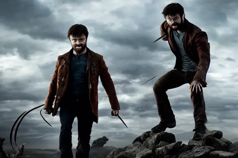 Image similar to Daniel Radcliffe as Wolverine in 'Logan 2' (2023), movie still frame, promotional image, imax 70 mm footage, oscar nominated cinematography, volumetric lighting, 8k resolution