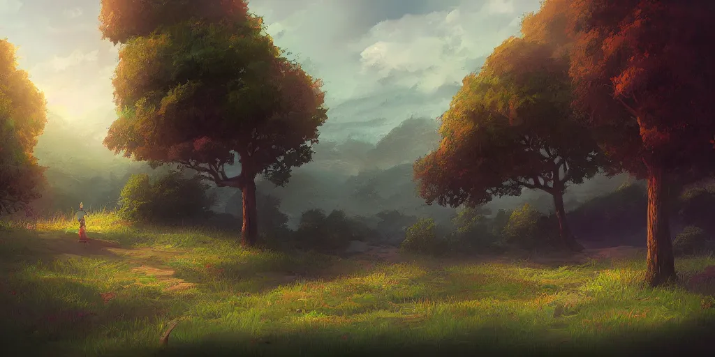 Image similar to professional digital art of lofi landscape, digital art, beautiful composition, trending on artstation and deviantart, masterpiece