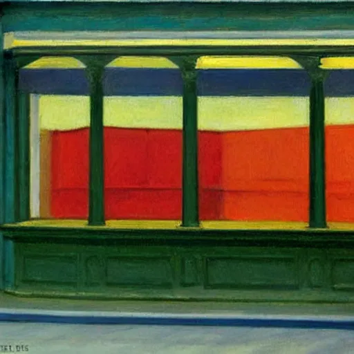Image similar to blockbuster painted by edward hopper