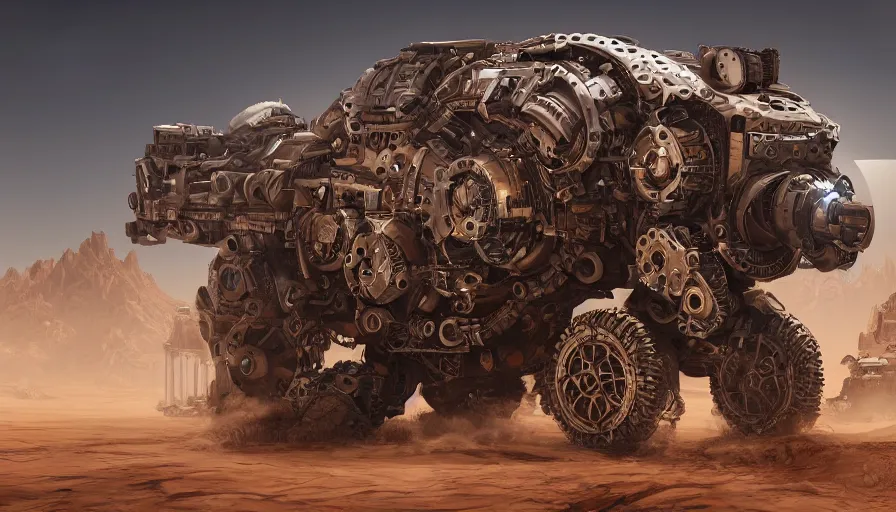 Prompt: mechanical desert renegade, digital art, highly detailed, intricate, sci - fi, sharp focus, trending on artstation hq, deviantart, unreal engine 5, 4 k uhd image