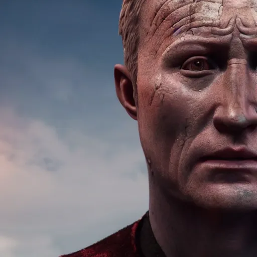 Image similar to limmy brian limond as julius caesar, realistic, sunny lighting, octane render, hyper realistic, high quality, highly detailed, hd, beautiful, cinematic, 8 k, unreal engine, facial accuracy,