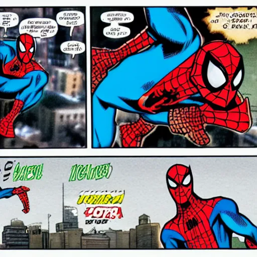 Image similar to spider - man vs superman, comic style,