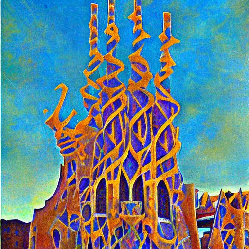 Image similar to artwork by antoni gaudi