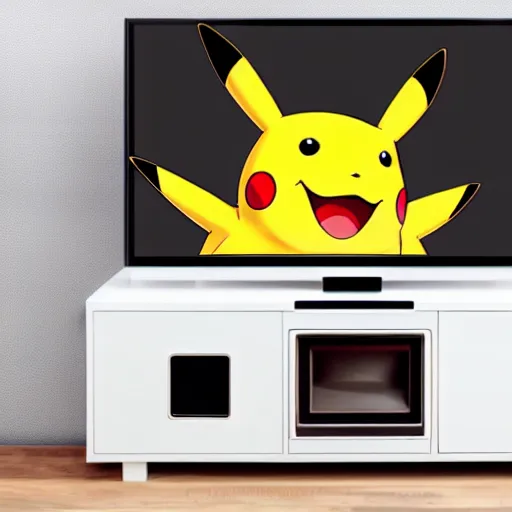 Image similar to Portrait Photography of Pikachu Crawling out of a Television