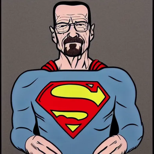 Prompt: highly detailed portrait of walter white as superman