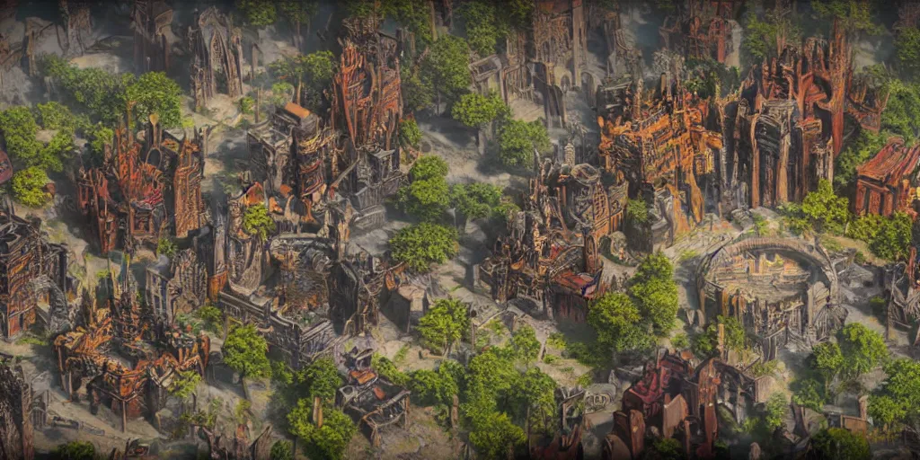 Image similar to planescape torment city of sigil in unreal engine 5 highly colorful detailed realistic render
