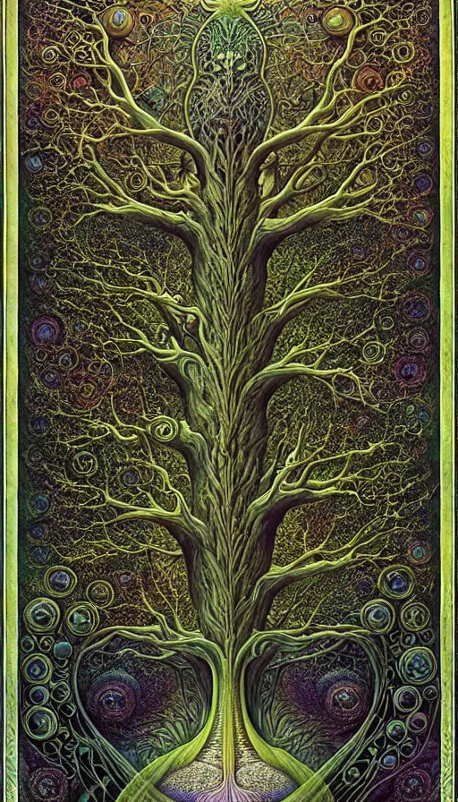 Image similar to tree of life by roger dean and andrew ferez, art forms of nature by ernst haeckel, divine chaos engine, symbolist, visionary, art nouveau, botanical fractal structures, organic, detailed, realistic, surreality