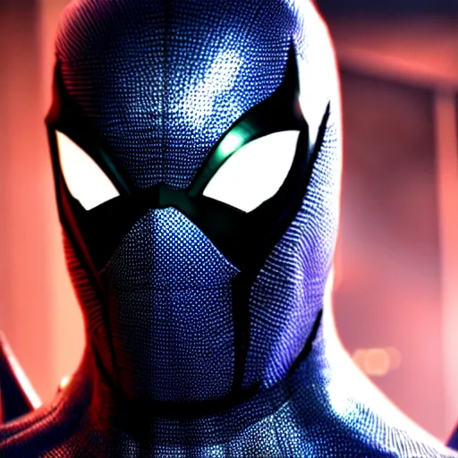 Prompt: futuristic spiderman dressed batman Arkham ,highly detailed, 4k, HDR, award-winning, artstation, octane render