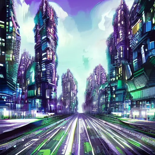 Prompt: futuristic city with no cars, digital art