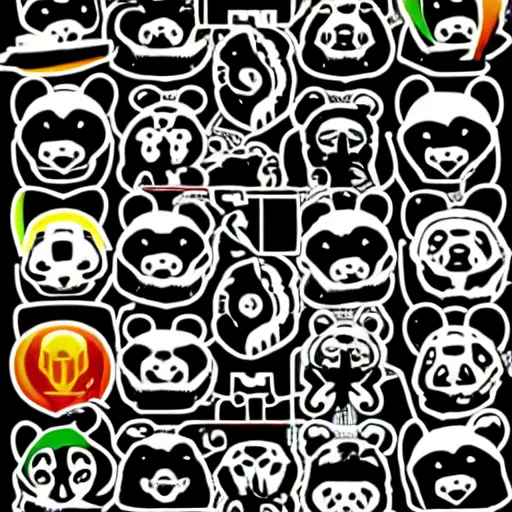 Prompt: in the style of max prentis and deathburger and laurie greasley a vector sticker logo of a panda, highly detailed, colourful, 8k wallpaper