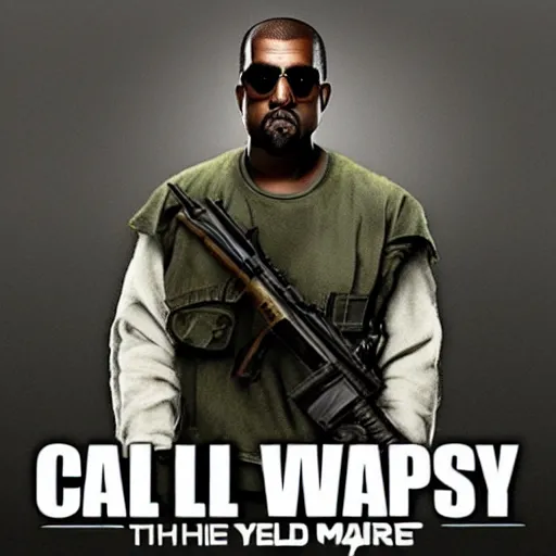 Image similar to kanye west, in the style of call of duty : modern warfare two