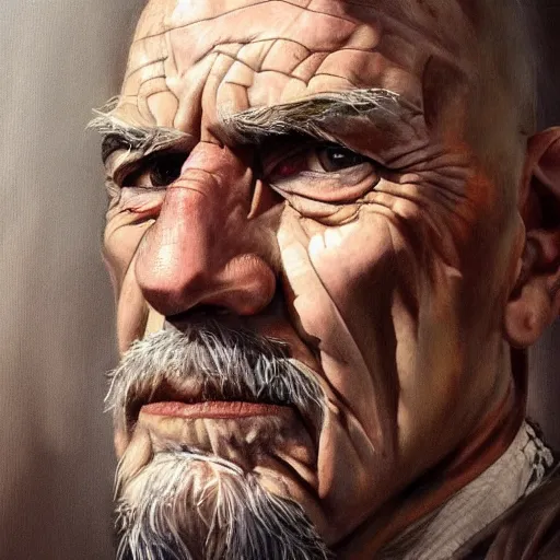 Image similar to modern oil portrait of old wrinkled gunslinger jack, with scar, very very very very very beautiful art, masterpiece, realistic and detailed, artstation, artificial lightning