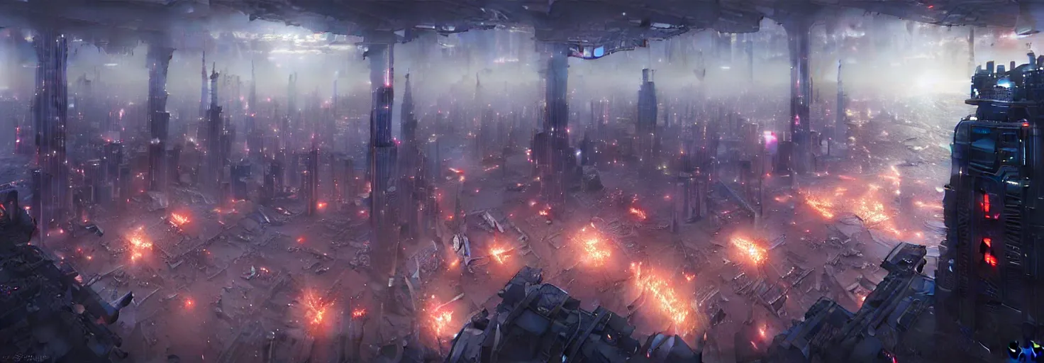 Prompt: the city of Coruscant, by Greg Rutkowski