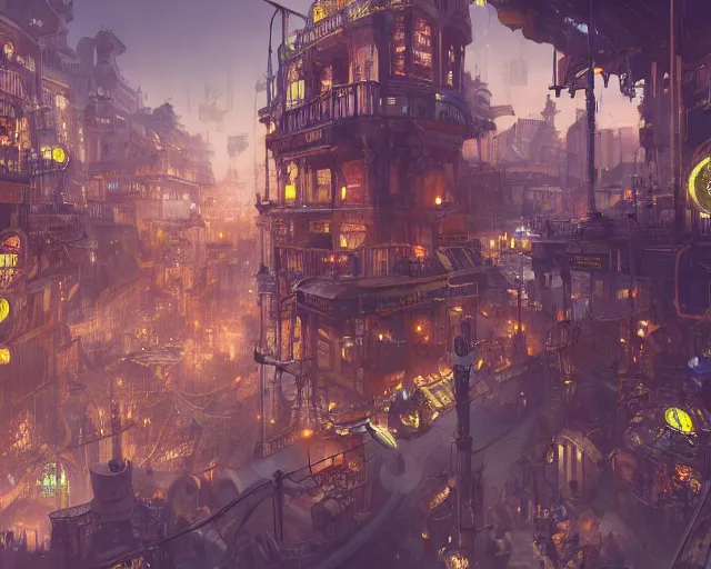Image similar to bustling underbelly of a thriving steampunk city by james paick, trending on cgsociety, unreal engine, 4 k wallpaper