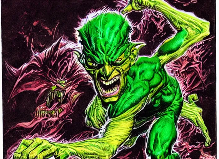 Image similar to green goblin illustration by mike ploog