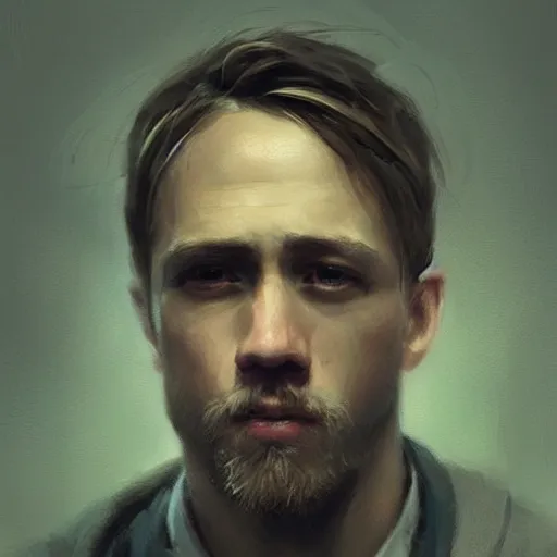 Image similar to “Portrait of Charles Matthew Hunnam by Greg Rutkowski, young, manly, attractive, strong, older brother vibes, highly detailed portrait, scifi, digital painting, artstation, concept art, smooth, sharp foccus ilustration, Artstation HQ”