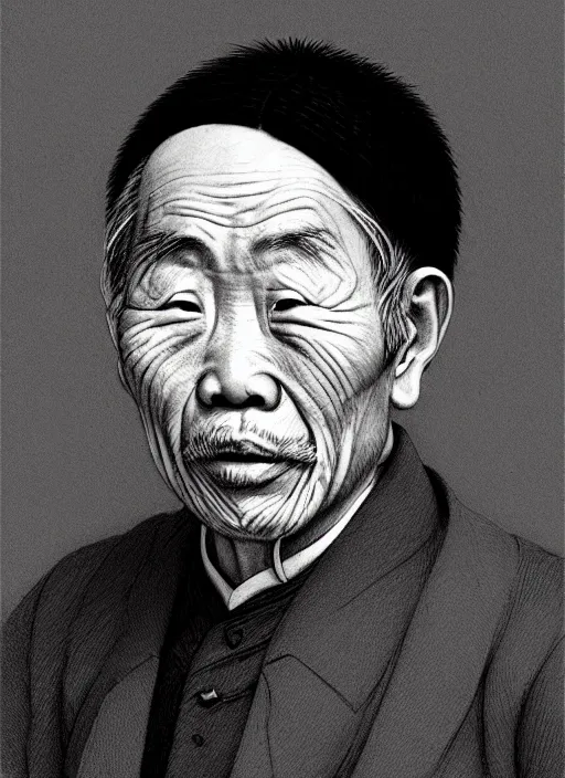 Prompt: a portrait of an old asian man with a crooked nose in victorian clothing, confident pose, intricate, elegant, sharp focus, illustration, highly detailed, concept art, matte, trending on artstation, anime, art by james jean and artgerm and brian despain and alberto mielgo, greg rutkowski, wlop, ilya kuvshinov, strong strokes