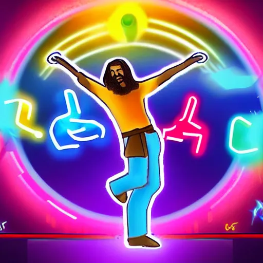 Image similar to jesus in just dance game
