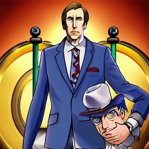 Image similar to saul goodman in ace attorney