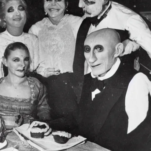 Prompt: count orlok birthday celebration at a mexican restaurant