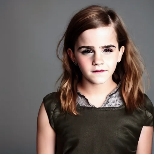 Image similar to portrait photo of young emma watson, laughting