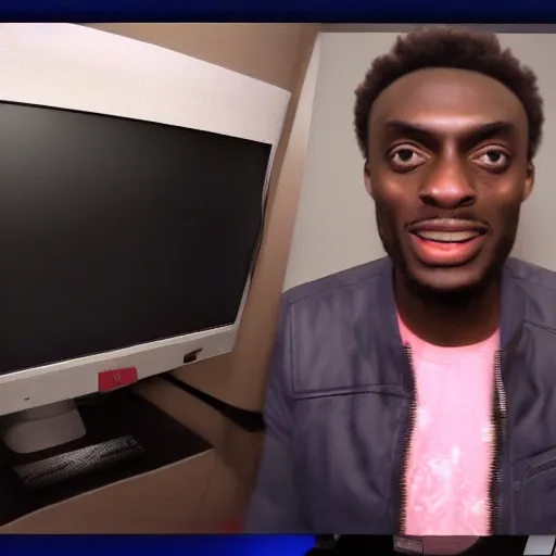 Prompt: CCTV footage of MKBHD robbing a bank, recording tv static