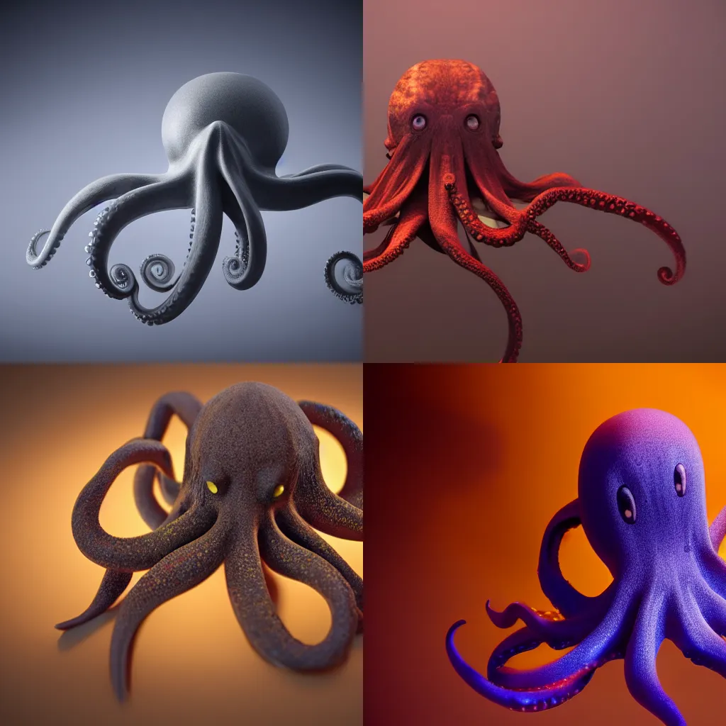 Prompt: an octopus in a smokey room, 4k, realistic lighting