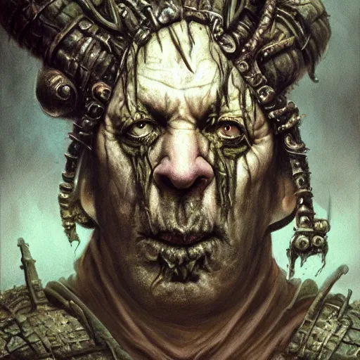 Prompt: closeup portrait shot of al pacino as nurgle, the lord of pestilence, the plaguefather, great corrupter, decay, highly detailed, digital painting, artstation, concept art, soft focus, depth of field, artgerm, tomasz alen kopera, peter mohrbacher, donato giancola, wlop, boris vallejo