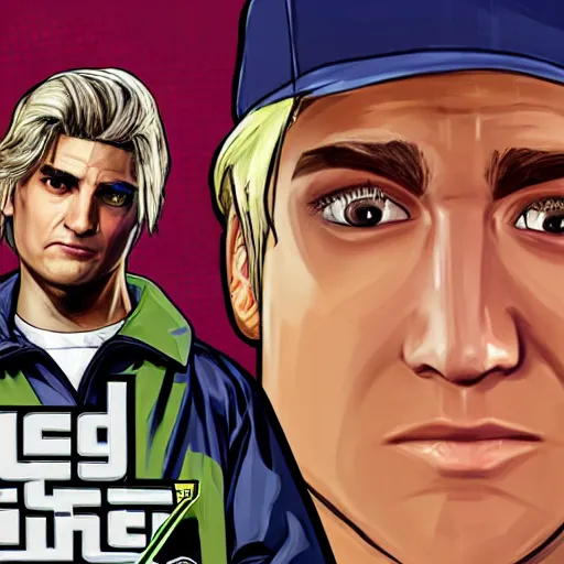 Image similar to XQC as a GTA character in a loading screen