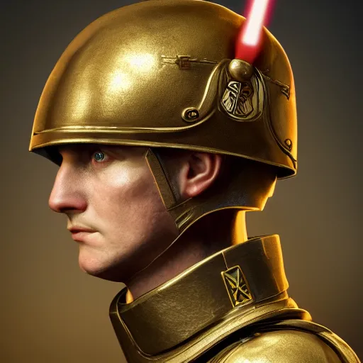 Image similar to portrait of a soldier, renaissance style, star wars character, volumetric lights, symmetry, headpiece, trending on artstation, sharp focus, leica, studio photo, intricate details, highly detailed