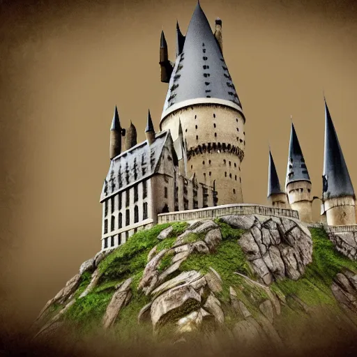 Prompt: harry potter castle in digital art