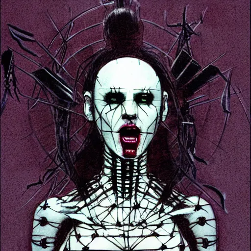 Image similar to Hellraiser succubus concept art anatomy study, award winning character design and practical effects