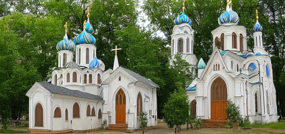 Image similar to tiny home that looks like st volodymyr's cathedral.