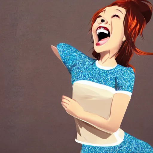 laughing cartoon girl