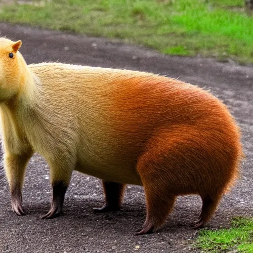 Image similar to A picture of a capybara Giving your son advice