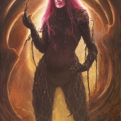 Prompt: spider witch , elden ring boss, matte painting, detailed, elden ring, oil on canvas