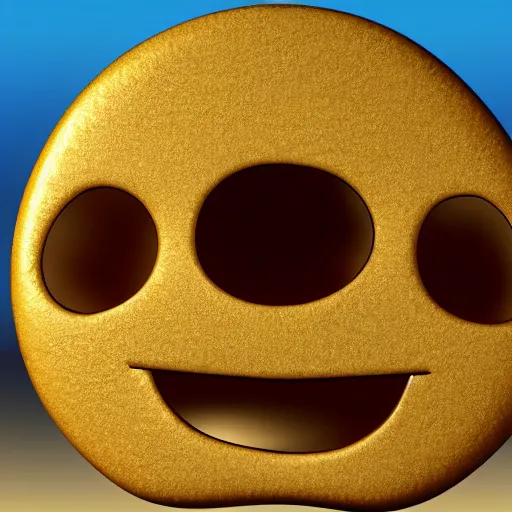 Prompt: luckys calls crypto logo golden cookie with big eyes, licking itself, big tongue, funny character from pixar, detailed 3d render, rim light