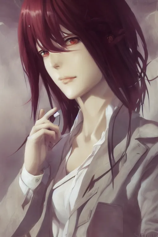 Prompt: highly detailed portrait of makise kurisu from steins gate laying, sensual, labcoat, fantasy art, by charlie bowater, by greg rutkowski, photorealistic, detailed and intricate environment, trending on artstation, trending on pixiv