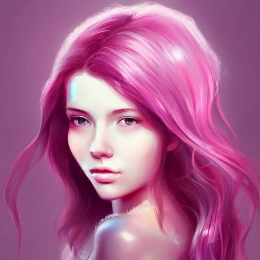 Image similar to teen girl, pink hair, gorgeous, amazing, elegant, intricate, highly detailed, digital painting, artstation, concept art, sharp focus, illustration