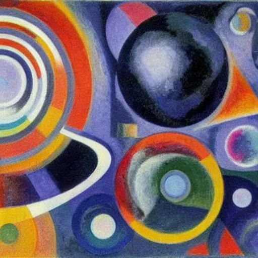 Prompt: Liminal space in outer space by Robert Delaunay