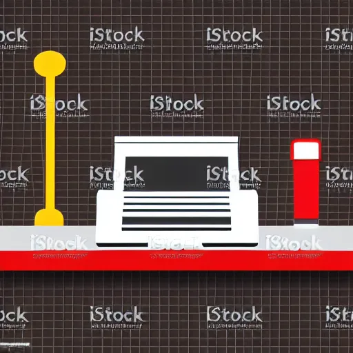 Image similar to cash register in front of a wall of electrical supplies vector art