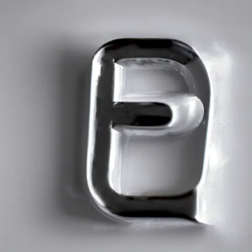 Image similar to the letter m, chrome, in milk