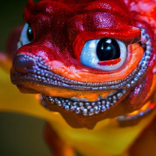 Image similar to national geographic photo of charmeleon, pokemon in the wild, intricate, portrait, 8 k highly professionally detailed, hdr, award winning