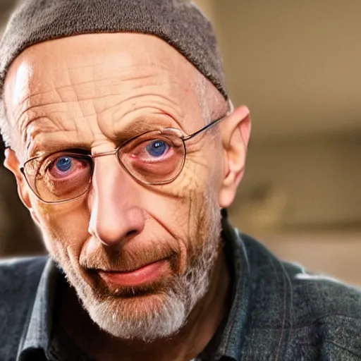 Prompt: Live Action Still of Michael Rosen in Breaking Bad, real life, hyperrealistic, ultra realistic, realistic, highly detailed, epic, HD quality, 8k resolution, body and headshot, film still