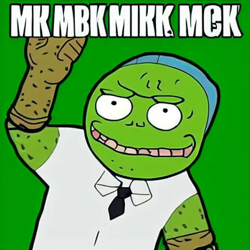 Image similar to Pickle Rick, I´m not a cow, I am a pickle