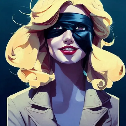 Image similar to Joshua Middleton comic art, pretty female AUdrey Plaza spy, eye patch over left eye, evil smile, symmetrical face, symmetrical eyes, pirate clothing, long wavy blonde hair, full body:: sunny weather::