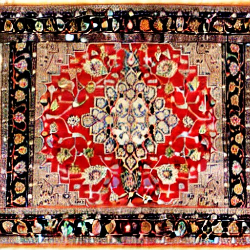 Image similar to persian rug with mango fruits ornament